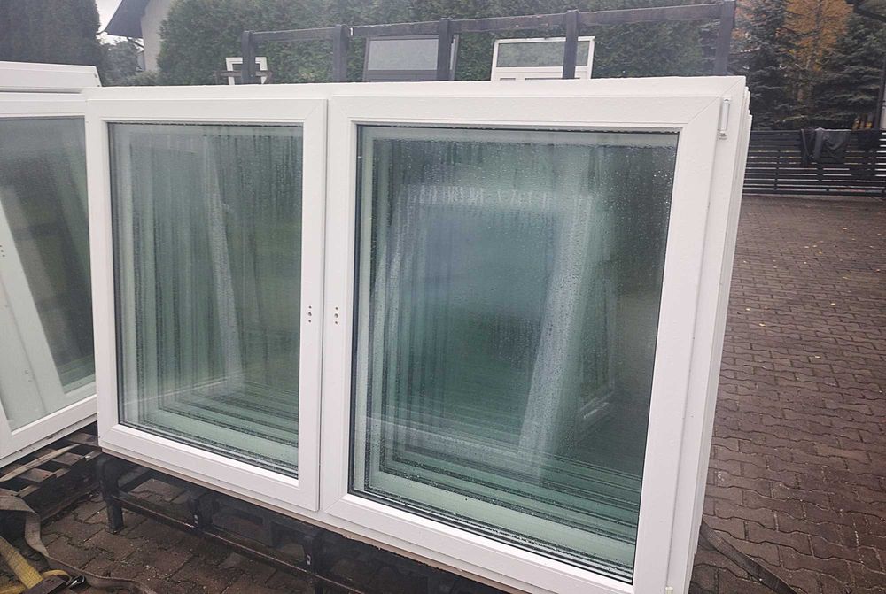 215x136 okno PCV używane niemieckie gruby profil 70 mm