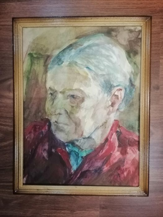 Акварель "Портрет пожилой женщины"