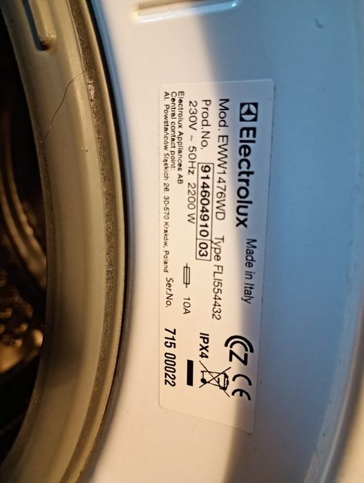 Pralko - suszarka Electrolux 7+4 kg . Transport