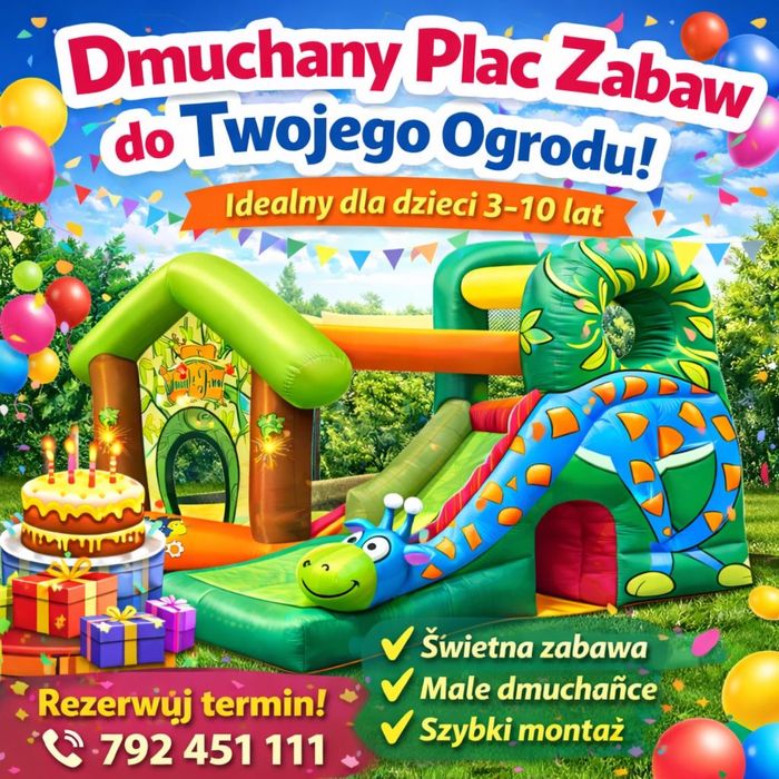 Dmuchaniec do ogrodu - atrakcja na urodziny dzieci