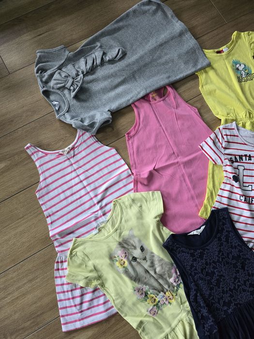Sukienki letnie dziewczęce H&M, Lupilu rozmiar 110/116