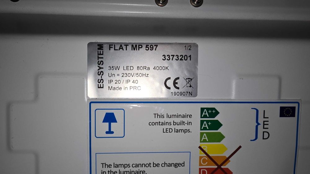 Lampa led Es - system Flat MP 597  35W  4000K super stan zasilacz