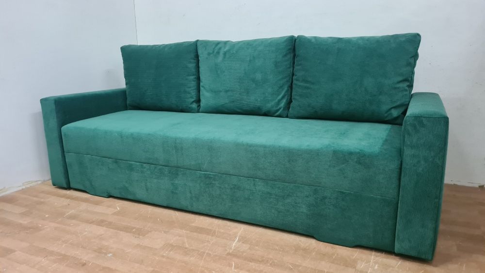 Nowa sofa automat sprężyny sztruks welur plusz kanapa wersalka tapczan