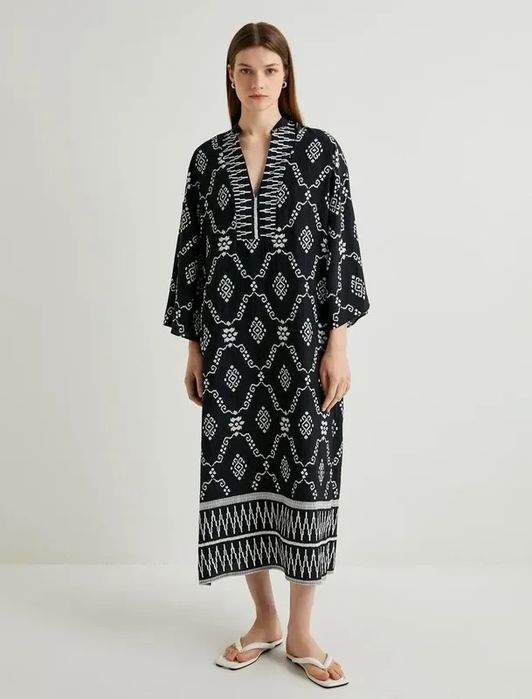 Koton платье кафтан с принтом.