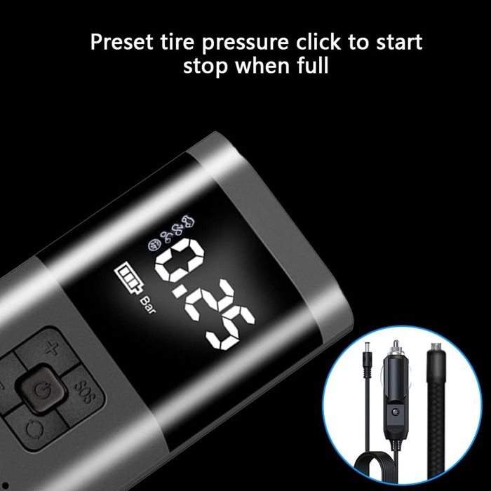 Портативний автомобильный компресор Wireless Pump 12В ST5509D ∙ Павербанк. Оплата при получении