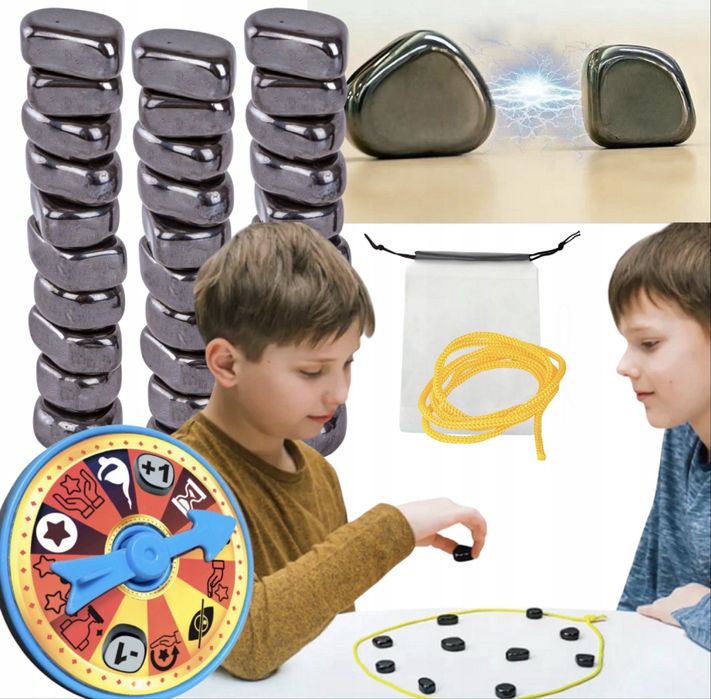 Gra kamienie magnetyczne 30 sztuk plus kolo zadań