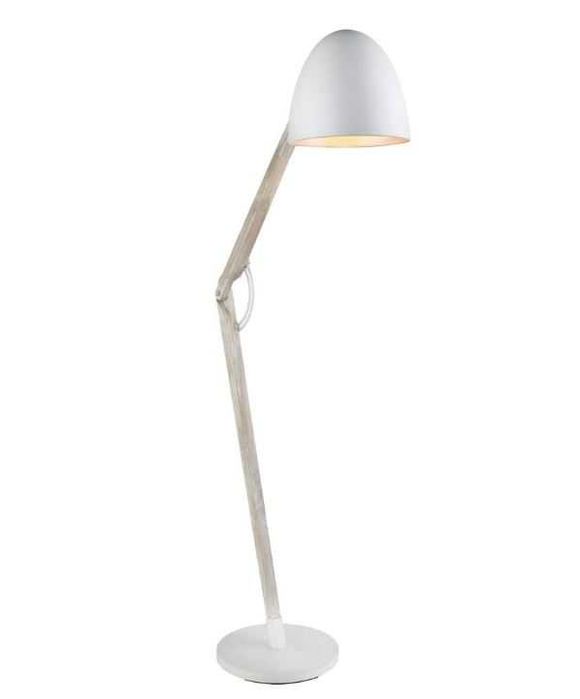 Uszkodzona Lampa podłogowa stojąca do salonu z dużym metalowym kloszem