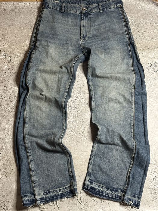 Zara flared zip jeans