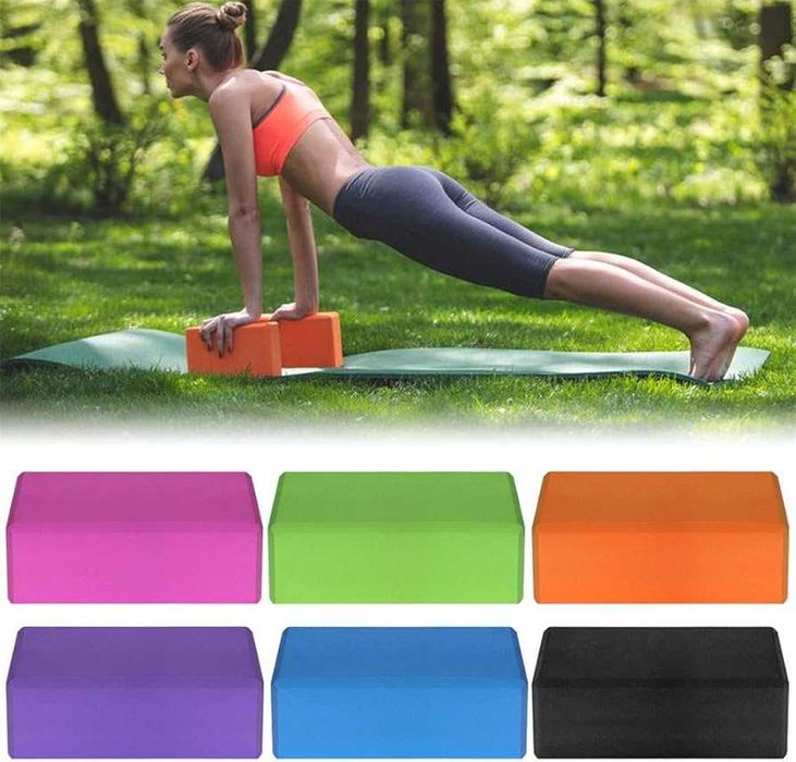 BLOKI do JOGA Pilates Trening Twarde x 2 szt KLOCKI KOSTKI, Kolory MIX