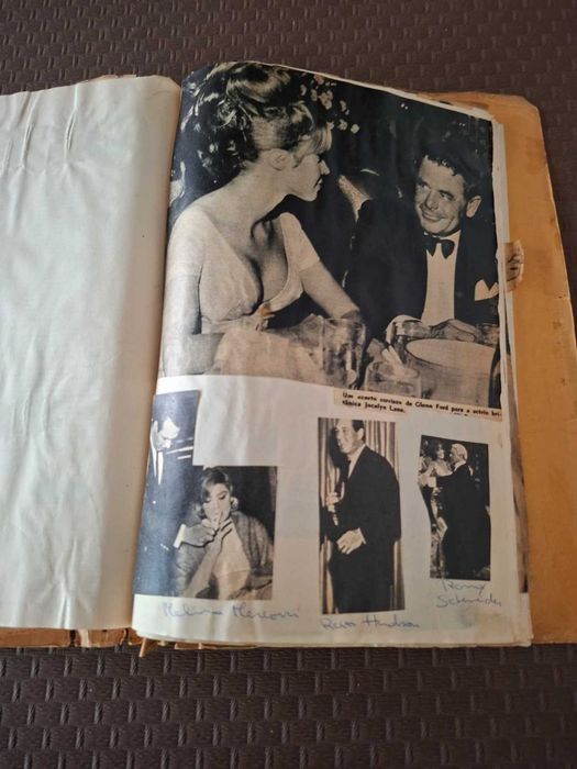 Coleção única antiga de recortes de estrelas do cinema (anos 50–60) – álbum com 50+ páginas