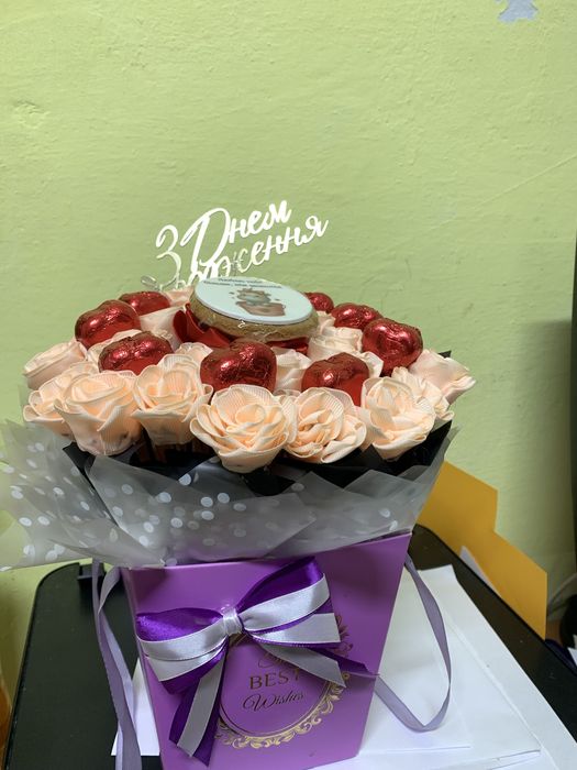 Букет з атласної стрічки