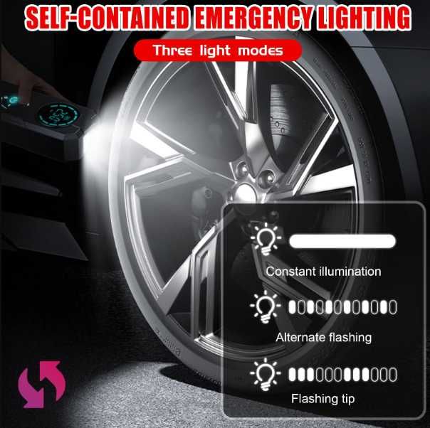 Автокомпресор 4-в-1 | Бездротовий Насос для шин | PowerBank | Ліхтар