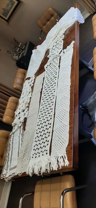 9 peças de renda  em croché feitas à mão
