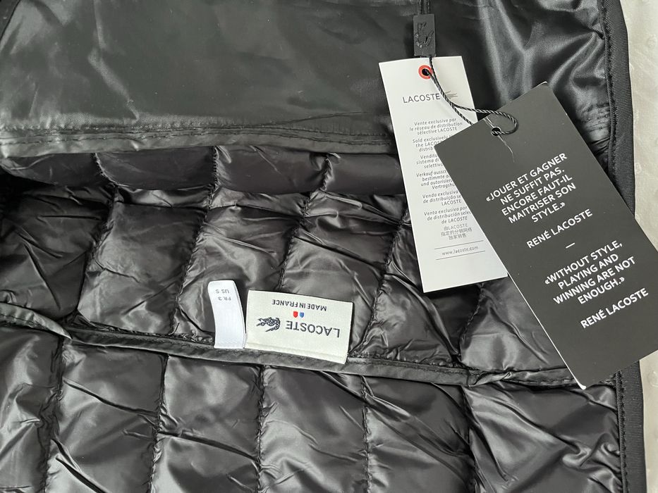 Kurtka pikowana Lacoste nowa czarna S