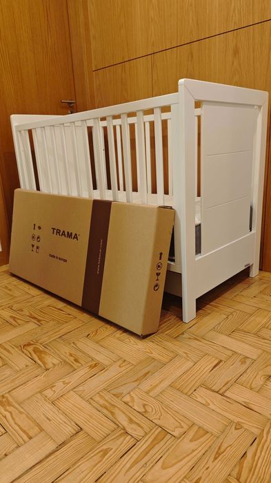 Berço Cama Bébécar Trama Inova Branco Mate