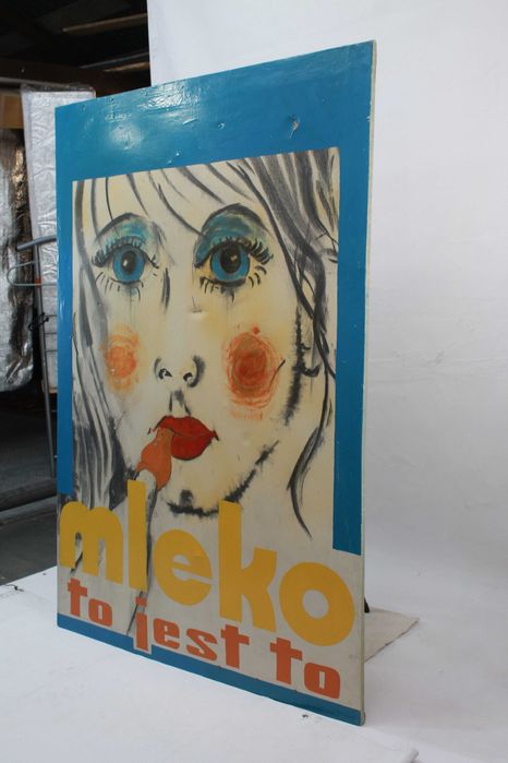 Mleko to jest to! PRL 150x100cm olejny Unikat 1974r
