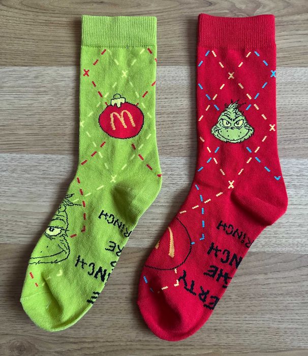 Фирменные носки McDonalds - Grinch, размер 36-39