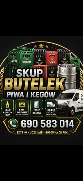 Skup butelek i skrzynek od piwa, skup kegów od piwa