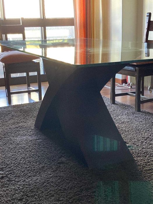 Valencia Oak 200cm Large Glass Dining Table