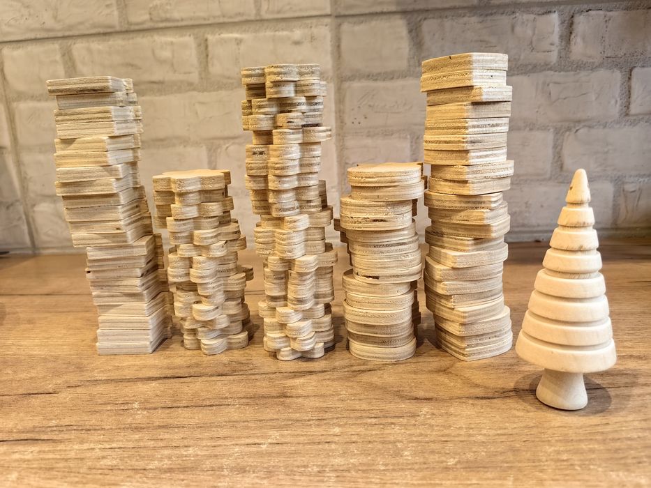 Zestaw drewniany do dyi, kształty, tęcze, alfabet