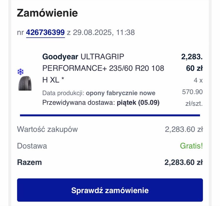 Zimowe Goodyear ULTRAGRIP PERFORMANCE+ 235/60 R20 108 H XL