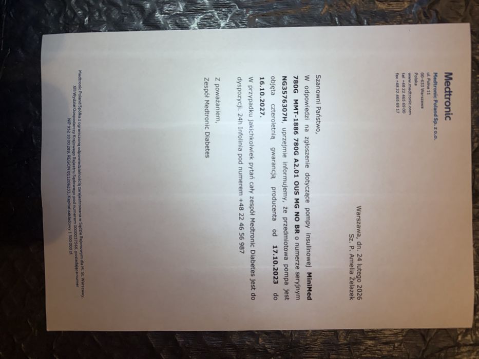 Pompa insulinowa Medtronic 780G  NA GWARANCJI + GRATISY!