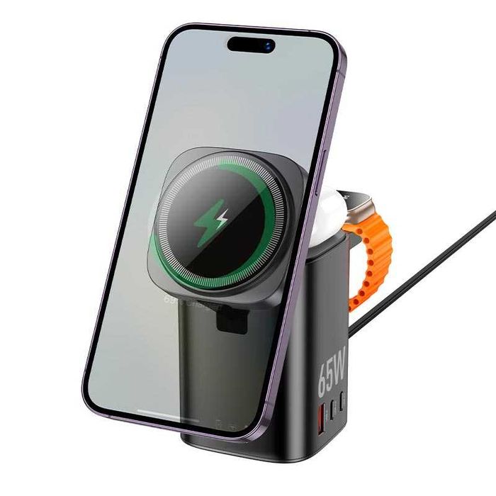 Беспроводная зарядка Qi 65Вт смартфоны наушники смарт часы HOCO CQ20A