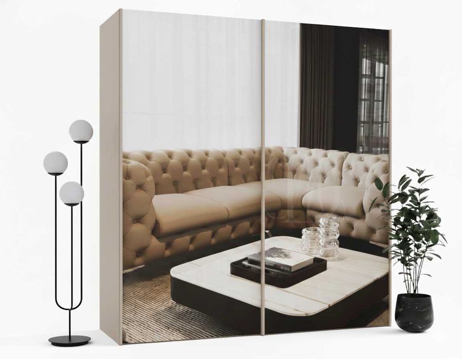 Szafa przesuwna z lustrem ALFA PREMIUM kolor kaszmir 200x265 cm