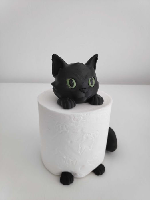 Suporte papel higeinico - Gato Divertido