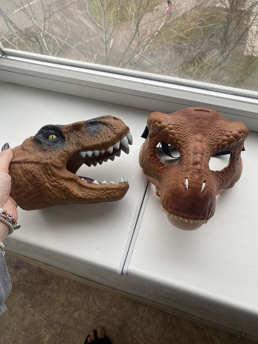 Маска динозавра , динозавр на руку , jurassic world tyrannosaurus rex