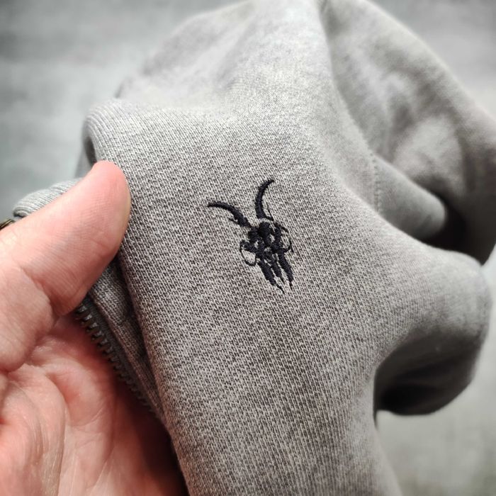 MĘSKA Bluza Rozpinana Bawełna z Kapturem Szara Suwak PREMIUM AllSaints