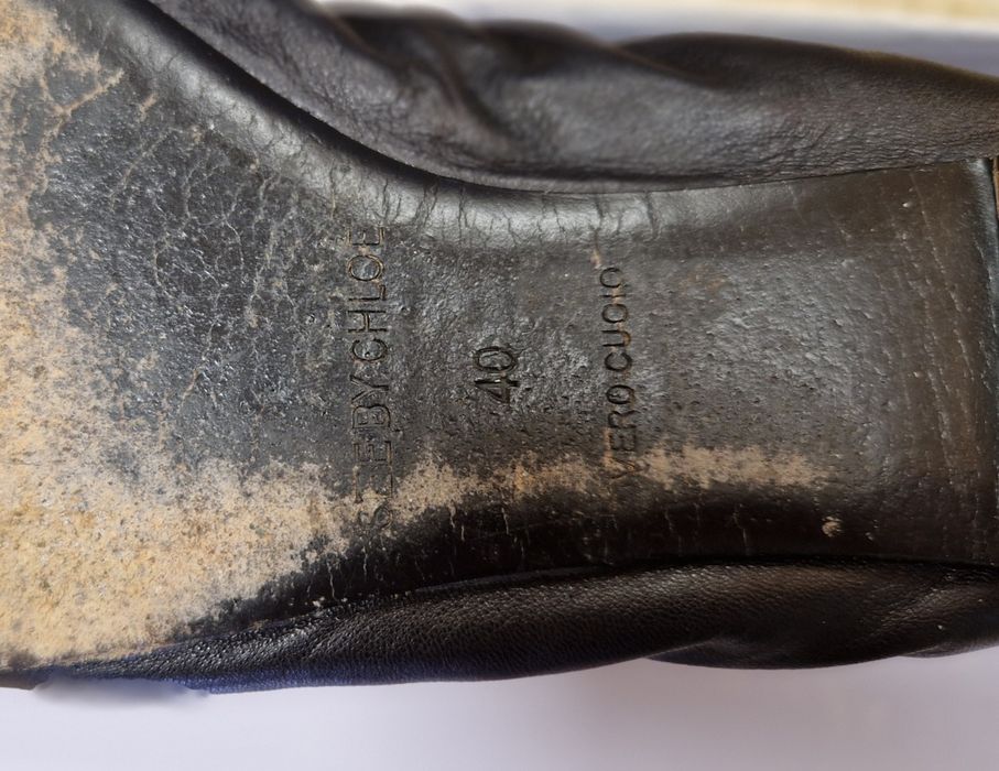 Wizytowe baleriny marki See By Chloé 40 buty jak nowe całe z naturalnej skóry czarnej