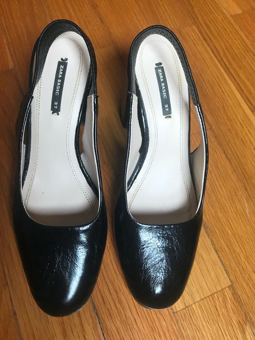 Sandálias/sapatos pretos pele Zara t. 37 como novos
