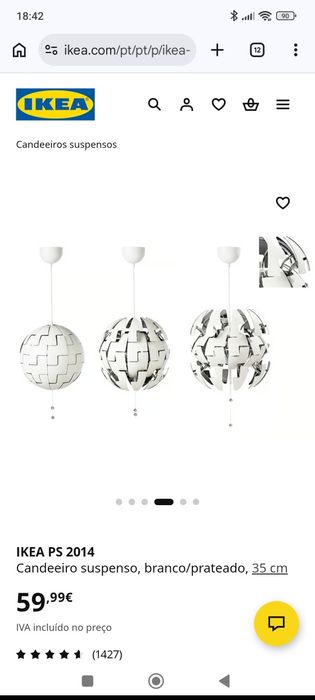 Candeeiro teto IKEA