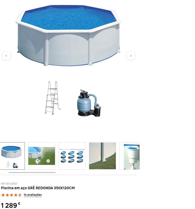 Piscina Gre redonda 350×120 cm