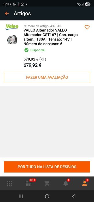 Alternador Valeo novo