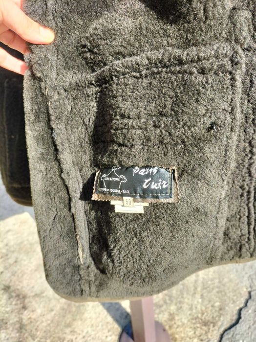 Casaco Homem, pele carneiro verdadeira, verde escuro, tam 50