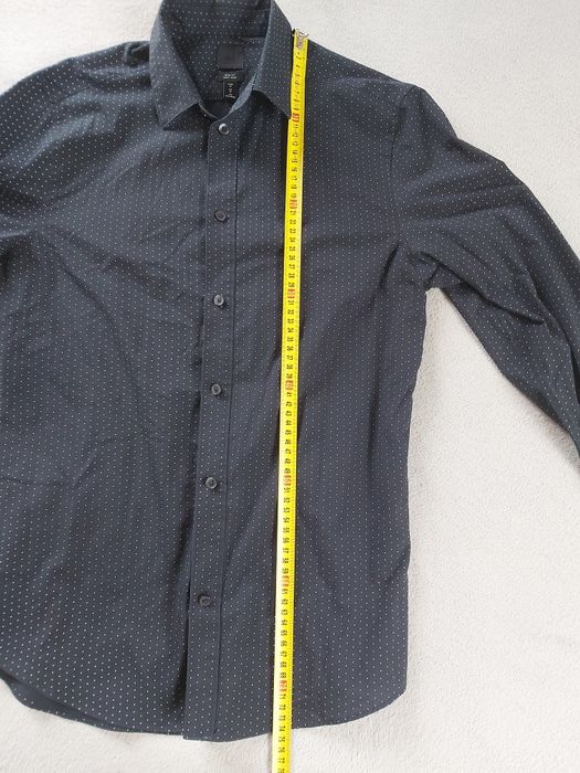 Czarna męska koszula easy iron slim fit r. M H&M