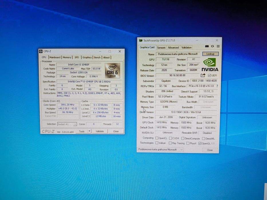 Komputer i5 10400f GTX 1650 16GB RAM