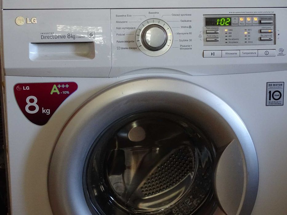 LG 8kg DirectDrive-nowy krzyżak i bęben+dostawa