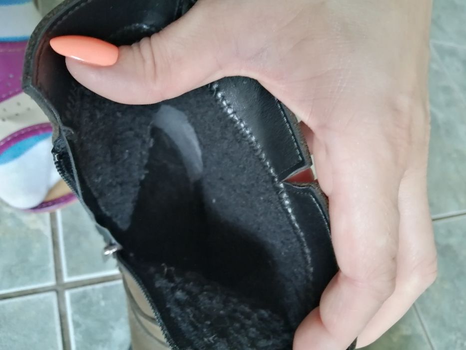 Buty skórzane oliwkowe polskie zimowe r. 36,5