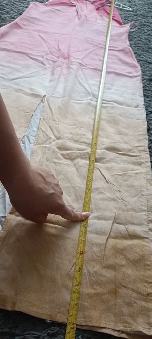 Dluga lniana sukienka,kolorowa zara L nowa z metka