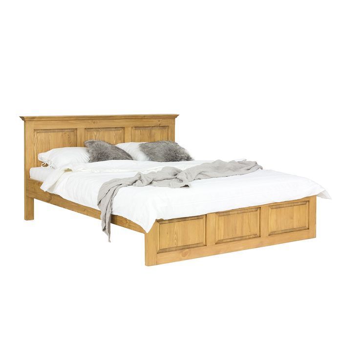 Drewniane podwójne łóżko do sypialni sosnowe ACC03 /160x200