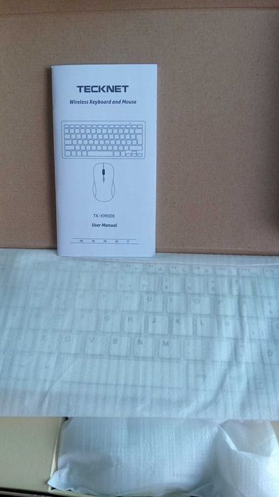 Kit Teclado e Rato Sem Fios TECKNET TK-KM006 Branco Novo