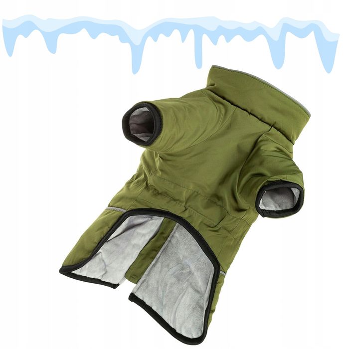 Zimowa Kurteczka Dla Psa, Ocieplana, M, Khaki