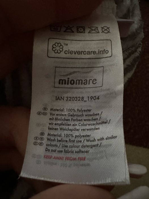 Szlafrok dla chłopca z kapturem i kieszeniami miś w paski zebra