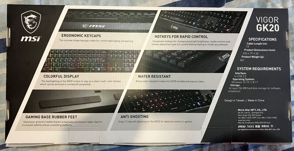 Teclado Gaming MSI GK20