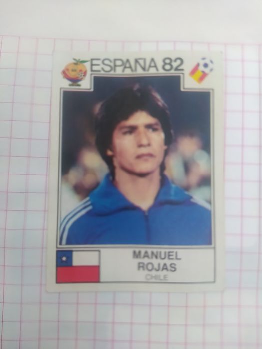 Spain 82 chrome card of Manuel Rojas Chile World Cup recovered