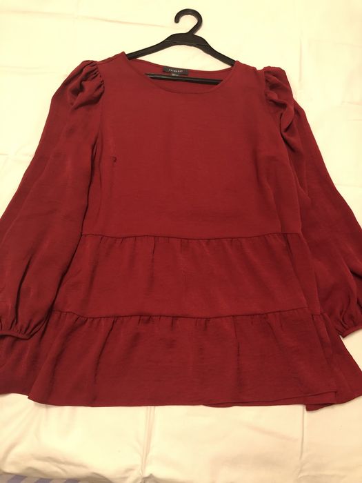 Блуза бордо ярусна