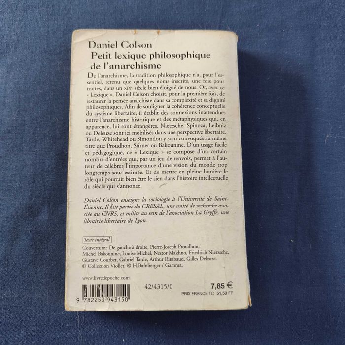 Daniel Colson - Petit léxique philosophique de l'anarchisme